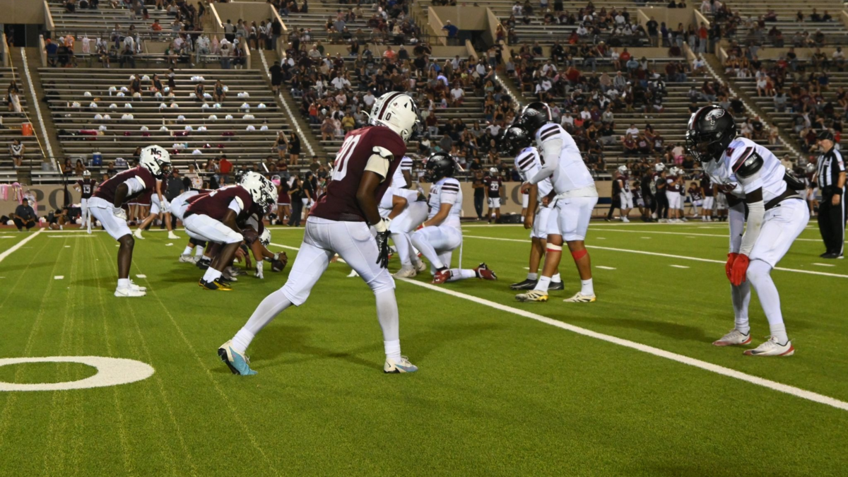 Fort Worth Diamond Hill-Jarvis faces off against Fort Worth North Side during the Battle of the Boot high school football game at Farrington Field in Fort Worth, Texas, Friday, September 4, 2026. North Side won 10-2.